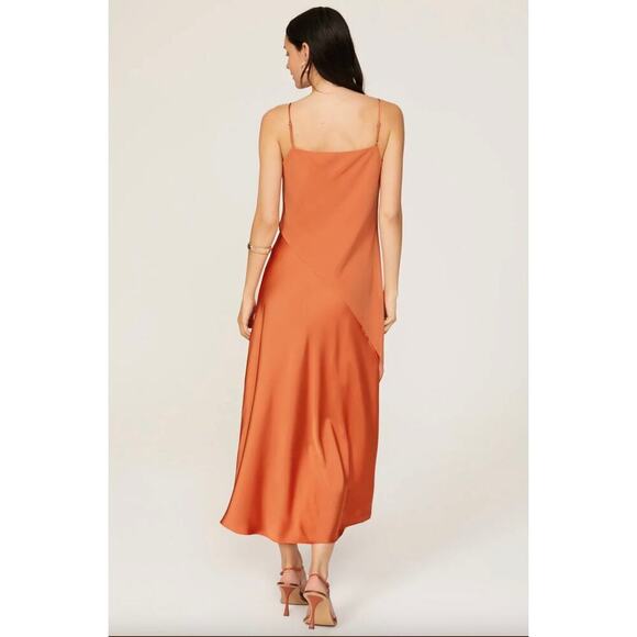 Saunders Chiffon Orange Overlay Dress Sz 6 - Picture 2 of 7